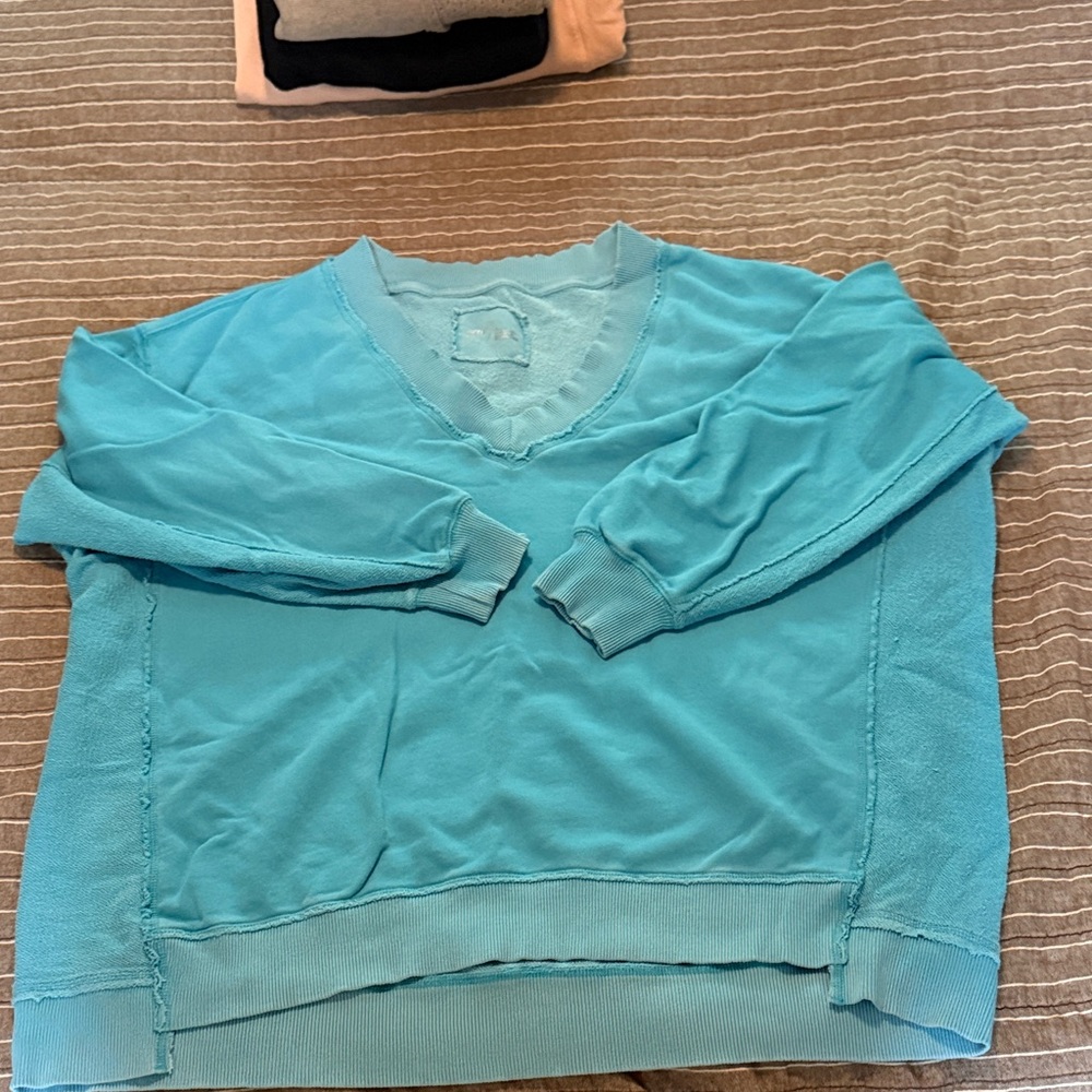 Aerie Women's V-Neck Sweater - Light Blue
